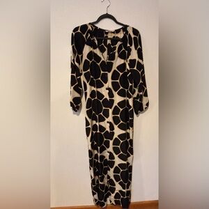 Tucker Black and Cream Bold Abstract Maxi Dress